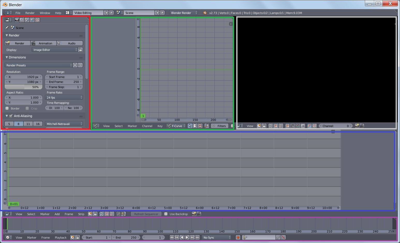 Video Sequence Editor (VSE) layout