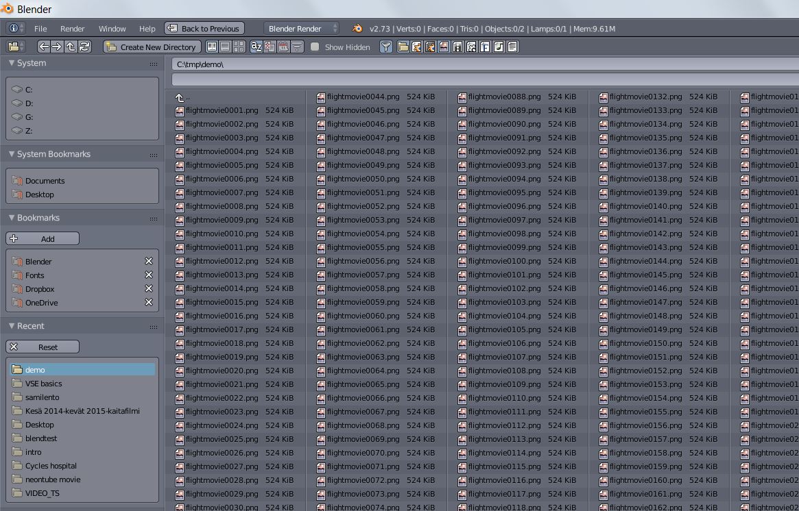 Images rendered into a folder