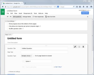 Google Forms first view