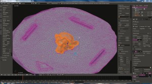 The STL file imported in Blender