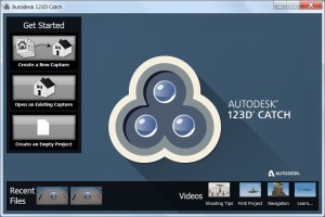 123D catch user interface