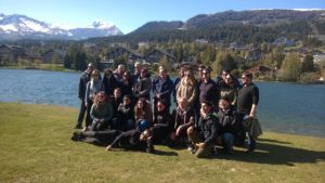 Seminar folks at alpine lake