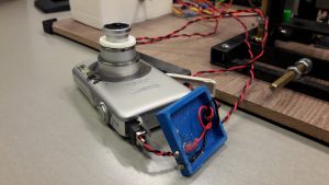 Camera with printed battery mockup