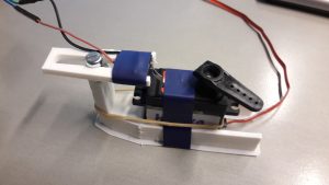 Servo in mount with switch in place