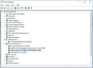 Device Manager, note Ports with COM6