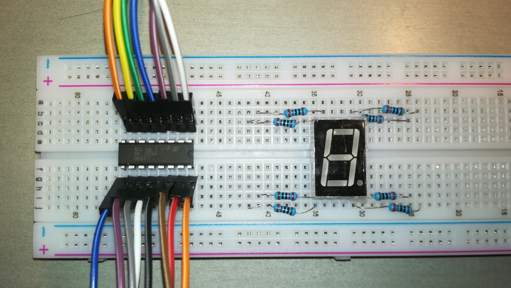 Shift regoister, LED and resistors